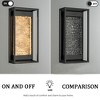 ALOADECOR H15" Modern Outdoor Integrated LED Wall Light with Dusk to Dawn Sensor Matte Black Textured Glass Wall Lantern for Entryway (¨2 Pack) - 4 of 4