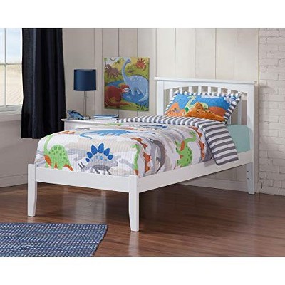 AFI Furnishings Mission Twin Platform Bed with Open Footboard and Turbo Charger in White
