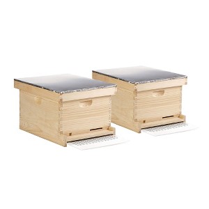 Little Giant 10-Frame Deluxe Assembled Backyard Pine Beekeeping Hive with Telescoping Outer Cover and Protective Aluminum Top, 2 Pack - 1 of 3