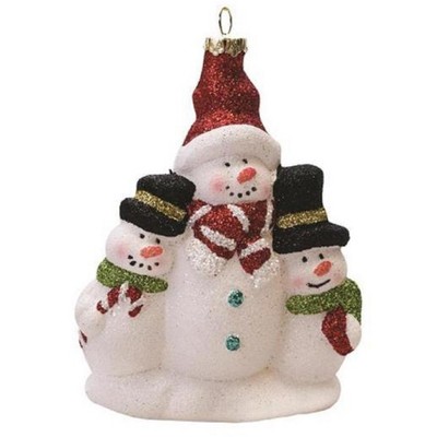 Northlight 4.5" Merry & Bright Glitter Shatterproof Snowman Family Christmas Ornament