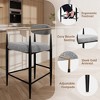 Grey Lamb's Wool-Like Boucle Fabric Bar Stools Set of 2 with Mid-Century Modern Upholstered Seats for Cafe, Kitchen Island - Morden Fort - 2 of 4