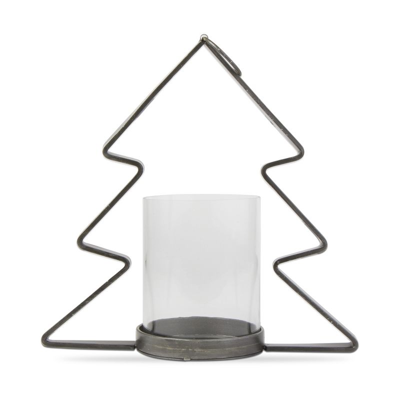 tagltd Tree Hurricane Large Tealight Holder Christmas Xmas Holiday Home Decor, 1 of 3