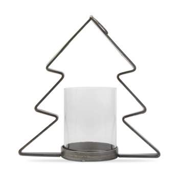 tagltd Tree Hurricane Large Tealight Holder Christmas Xmas Holiday Home Decor