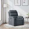 vidaXL Velvet Massage Recliner Chair for Elderly - Dark Gray, 135° Manual Recline, 6-Point Vibration, Side Pocket, Sturdy Frame - 2 of 4