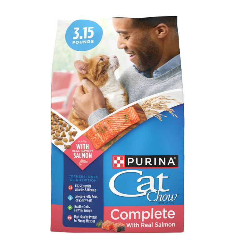Purina Cat Chow Complete Fish, Seafood and Salmon Flavor Dry Cat Food - 3.15lbs, 1 of 8