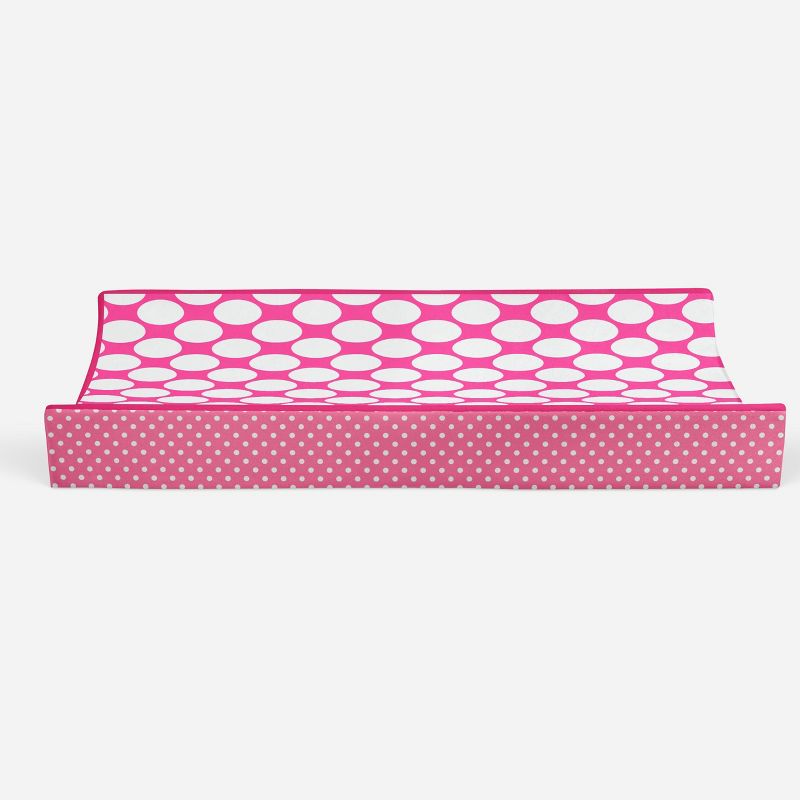 Bacati - MixNMatch Pink Large Dots Changing Pad Cover, 5 of 10