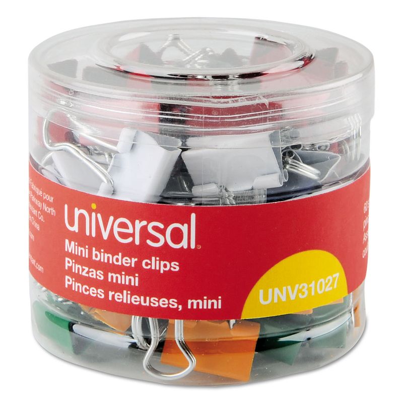 UNIVERSAL Mini Binder Clips 1/4" Capacity 1/2" Wide Assorted Colors 60/Pack 31027, 3 of 8