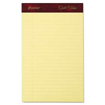 Ampad Gold Fibre Writing Pads Jr. Legal Rule 5 x 8 Canary 50 Sheets 4/Pack 20029
