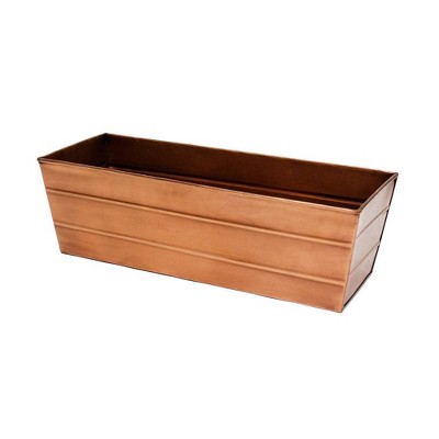 Medium Rectangular Galvanized Metal Planter Box Copper - ACHLA Designs