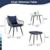5-Piece Patio Bistro Set with Ottoman, Outdoor Wicker Furniture with Tempered Glass Table, Chairs and Footrests for Balcony, Porch, or Poolside - 4 of 4