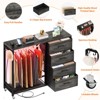Aheaplus Dressers with Clothes Rack, Charging Station and Led Light, 4 Drawers Dresser for Bedroom - 3 of 4