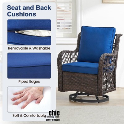 brown+ blue cushion