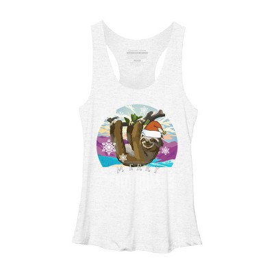Women's Design By Humans Merry Slothmas - Funny Christmas Pajama for Sloth LoversÂ By TELO213 Racerback Tank Top