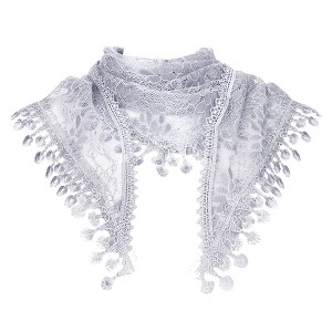 INSPIRE CHIC Women's Crochet Tassel Triangle Shawl Fashion Scarves - 1 of 4