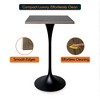 LeisureMod Verve 24" Sqaure Bar Height Dining Table - Modern MDF Top with Black Pedestal Base Counter Height Table for Kitchen, Home, and Pub - 4 of 4