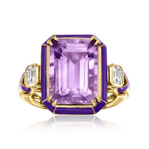 Ross-Simons 7.25 Carat Amethyst and .60 ct. t.w. White Topaz Ring in 18kt Gold Over Sterling - 1 of 4