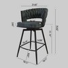 CAVINAS Set of 2 Suede Bar Stools,26'' Counter Height Barstools with Woven Back & Metal Base,Bar Chairs for Home Pub & Kitchen Island - 4 of 4