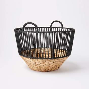 L Water Hyacinth and Black Cotton Rope Basket - Threshold™