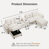 Vipbear 115"Modern Cloud Couch Sectional Sofa with Bluetooth Speaker & USB Charger,LED Light, Storage Ottomans,Comfy Boucle U-Shaped Sectional Couches - 2 of 4