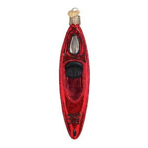 Old World Christmas 5.25 In Kayak Red . Ornament Sport Recreation Boat Tree Ornaments - 1 of 3