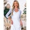 INSPIRE CHIC Women's Semi Sheer Open Front Elegant 3/4 Sleeves Mesh Bolero Shrug - 2 of 4