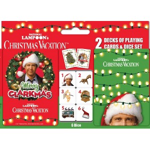 MasterPieces Christmas Vacation 2-pack Playing Cards & Dice Set for Kids and Families - 1 of 4