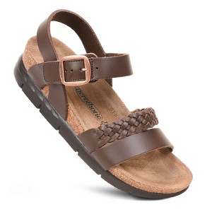 Aerothotic - Quinn Comfortable Braided Leather Platform Sandals with Arch Support - 1 of 3