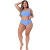 Agnes Orinda Women's Plus Size Two-Piece Tie High Waisted Adjustable Straps Bikini Set - 3 of 4