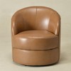 KINWELL 29"W Top-Grain Genuine Leather Upholstery Swivel Barrel Chair - 2 of 4