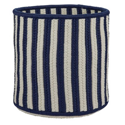 Colonial Mills Baja Stripe Basket, 12"x12"x10", Navy