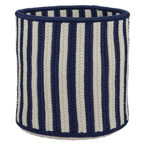 Colonial Mills Baja Stripe Basket, 12"x12"x10", Navy - 1 of 1