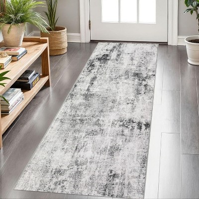 Washable Non-Slip Area Rugs: Modern Abstract Neutral Carpet, Soft Stain Resistant Rugs for Living Room, Bedroom, Home, Office