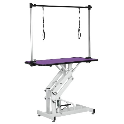 UbMelt 42.5 Inch Hydraulic Pet Grooming Table with Adjustable Height and Noose for Medium/Large Dogs