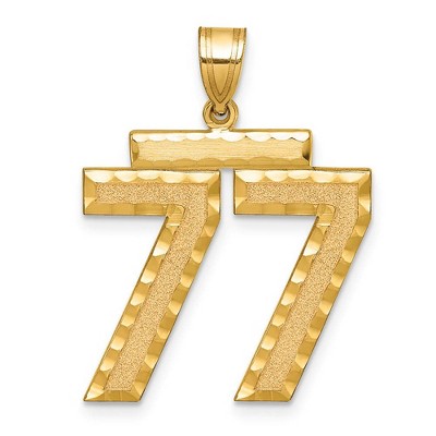 Black Bow Jewelry 14k Yellow Gold, Varsity Collection, Large D/C Pendant Number 77