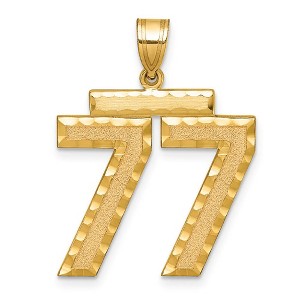 Black Bow Jewelry 14k Yellow Gold, Varsity Collection, Large D/C Pendant Number 77 - 1 of 3