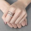 Slickblue Trendy Polished Stainless Steel Cuff Ring with Clear CZ - Perfect for Everyday Wear, Size 5-10 - 2 of 4