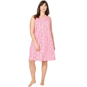 Dreams & Co. Women's Plus Size Short Sleeveless Sleepshirt - 1 of 4