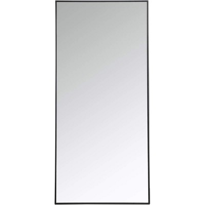 Elegant Lighting Metal frame rectangle mirror 30 inch in Black