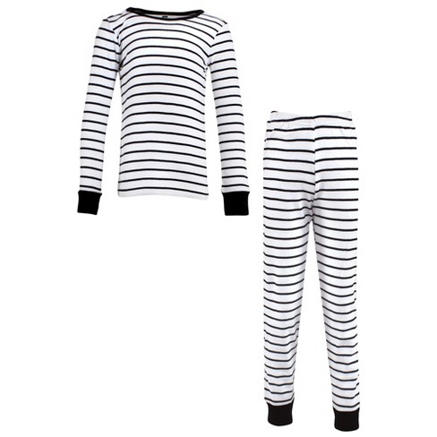 Hudson Baby Infant And Toddler Cotton Pajama Set, White Black Stripe :  Target