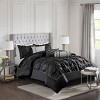 Kumasinova 7Pcs Tufted Polyester Comforter Set,All Season Luxury Bedding Set with Comforter,Sheets,Shams&Decor Pillows,Machine Washable,Black - 2 of 4
