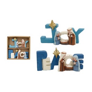 Transpac Mini Nativity Figurines Set of 2 in Kraft Box Decorative Christmas Sculptures for Tabletop and Mantel Indoor Use - 1 of 1