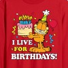 Men's - Garfield - I Live For Birthday's Long Sleeve Graphic T-Shirt - 2 of 3
