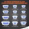 SereneLife 24-Piece Food Storage Containers - Superior Glass Food Storage Set, Blue - 2 of 4