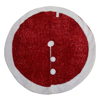 Season's Designs 48In Red Tree Skirt W/ Fur Border / Pom