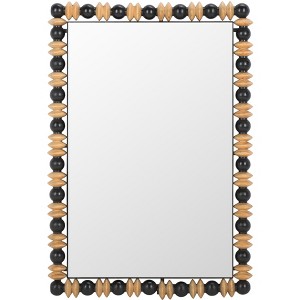 Azaria Mirror - 24.6" x 35.24" - MRR9011 - Black/Natural - Safavieh - 1 of 4
