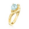 Ross-Simons 0.90 Carat Sky Blue Topaz Curved Ring in 18kt Gold Over Sterling - 3 of 4