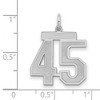 Black Bow Jewelry Sterling Silver, Jersey Collection, Medium Number 45 Pendant - 2 of 3