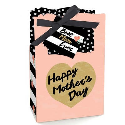 Big Dot of Happiness Best Mom Ever - Mother's Day Party Favor Boxes - Set of 12