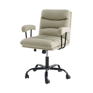 Barnaby Modern Faux Leather Swivel Office Chair with Casters|HULALA HOME - 1 of 4