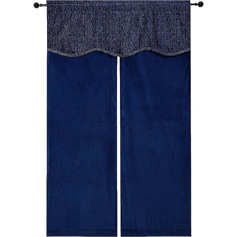Kate Aurora Christmas Essentials Light Filtering Complete Attached Velvet Window Curtains & Valance Set, 2 of 8